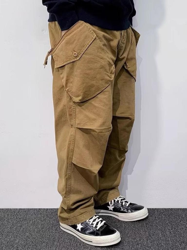 Pantaloni da Lavoro da Uomo Retro Americano Conici Vestibilità Larga Multitasche - Collezione Primavera/Autunno