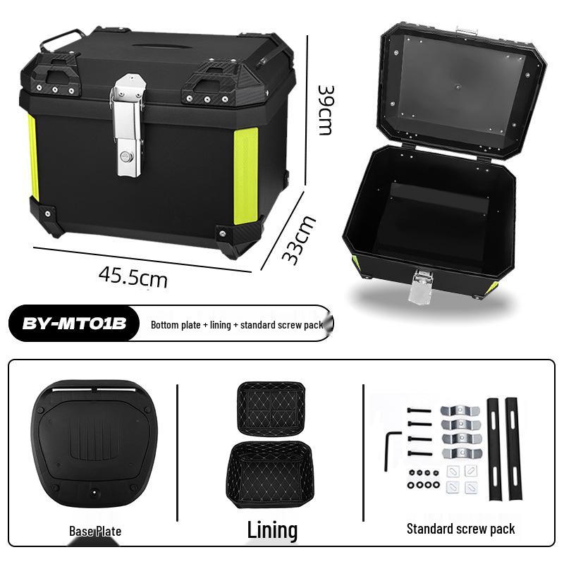Versatile Waterproof Motorcycle Tail Box - Large Capacity, Detachable Rear Trunk for Bikes