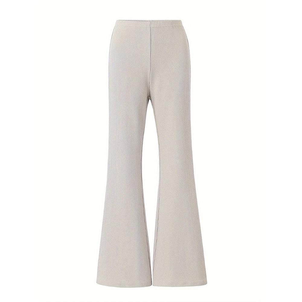 Women High Waisted Casual Yoga Pants Straight Leg Flare Comfortable Trousers Violet White Beige Blue