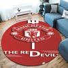 Manchester United F Round Area Rug,Carpet Rug for Living Room Bedroom Sofa Playroom Decor,Non-slip Floor Mat