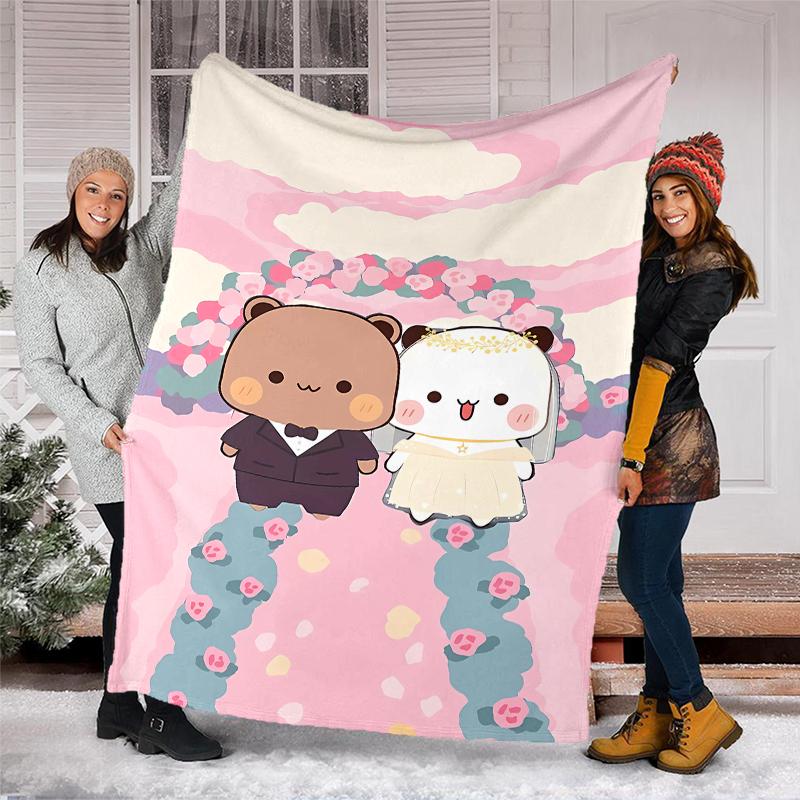 Bubu Dudu Theme Printed Blanket - Perfect for Couch, Bed, Travel & Outdoor Use | Machine Washable, Cozy & Durable.
