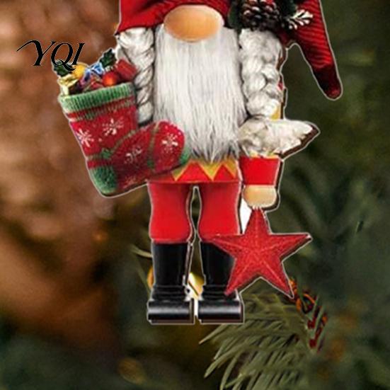 Christmas Dwarf Doll Ornaments 12/24/36Pcs Wooden Nutcracker Gnome Ornament Set for Tree, Retro Hanging Decorative Faceless Dolls Decorations