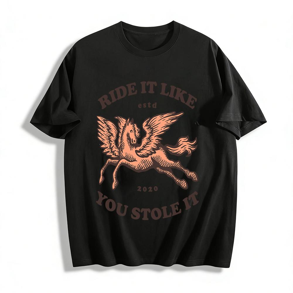 Ride It Like You Stole It 2020 Pegasus Graphic Casual Tee Pure cotton T-shirt XXS