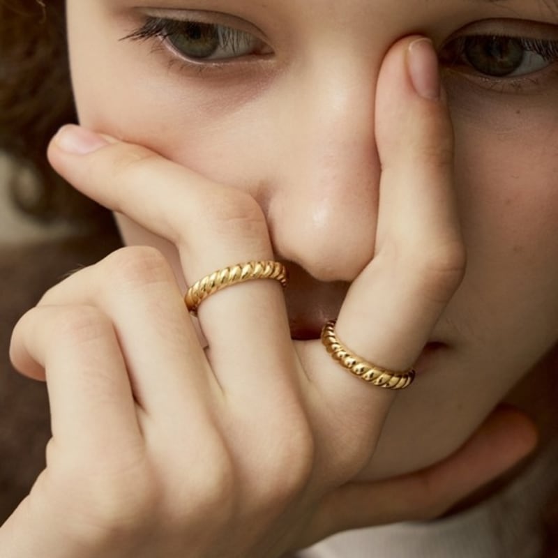 BEFORE MOONRISE Vine Twist Ring GOLD SR306G