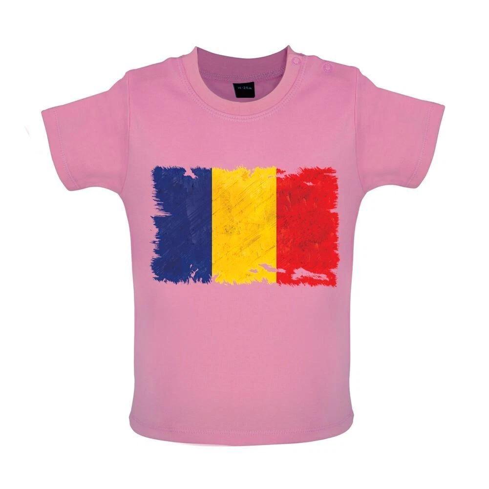 Romania Grunge Flag - Baby Kids Boys Girls Unisex T-Shirt / Babygrow - Romanian Flag Flags Bucharest 140