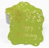 Inkdotpot Real Gold Foil Bracket Shape Paper Hang Tags Happy Birthday Favor Tags Pack Of