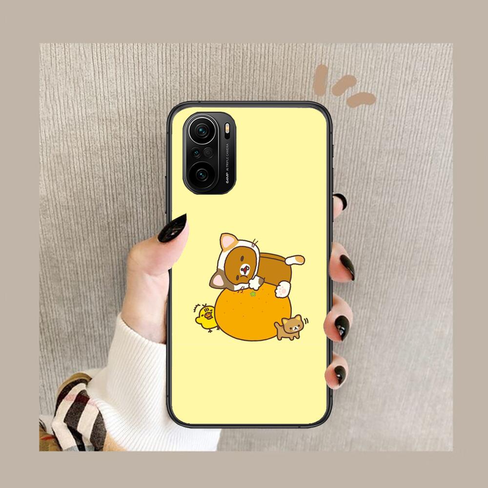 TOPLBPCS милый чехол для телефона rilakkuma для xiaomi redmi POCO F1 F2 F3 X3 Pro M3 9C 10T Lite NFC, черный силиконовый чехол на заднюю панель Prett mi 1 Poco F1