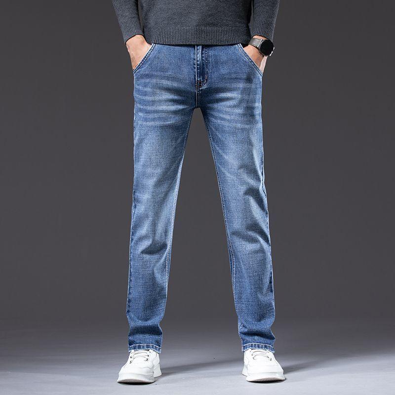 Stretch Skinny Jeans Herren Mode Casual Slim Fit Denim Designer Elastische Hose Grau Markenhose Männlich Große Größe 38 40