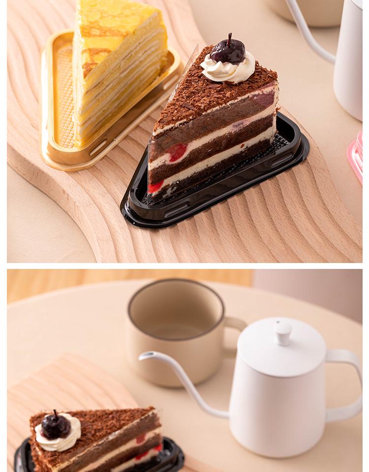 Triangle Cake Box for Mille-Feuille and Mousse Slices - Disposable, 6-Inch & 8-Inch Sizes