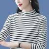 German Velvet Half-Turtle Collar Bottoming Shirt for Women Autumn Winter Western Style Warm Inner Outerwear Long Sleeve T-Shirt