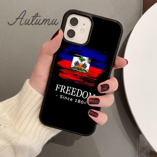 Haiti Haitianische Flagge Handyhülle für iPhone 11 12 13 14 Pro Max mini XR XS SE 2020 6 7 8 Plus Samsung Galaxy S21 S22 Hülle Coque