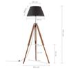 VidaXL Tripod Floor Lamp Brown Standing Lamp Pedestal Lamp Living Room Home Interior Honey and Black 141 288079