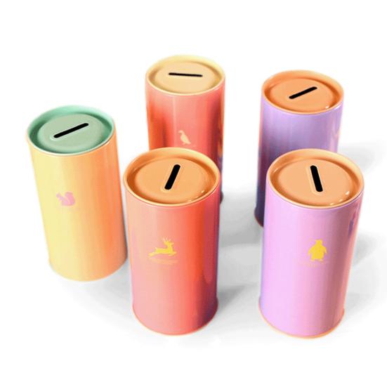 Kovové prasátko s velkou kapacitou, zvířecí vzor, ​​​​dětská válcová spořitelna, nástroj pro finanční správu