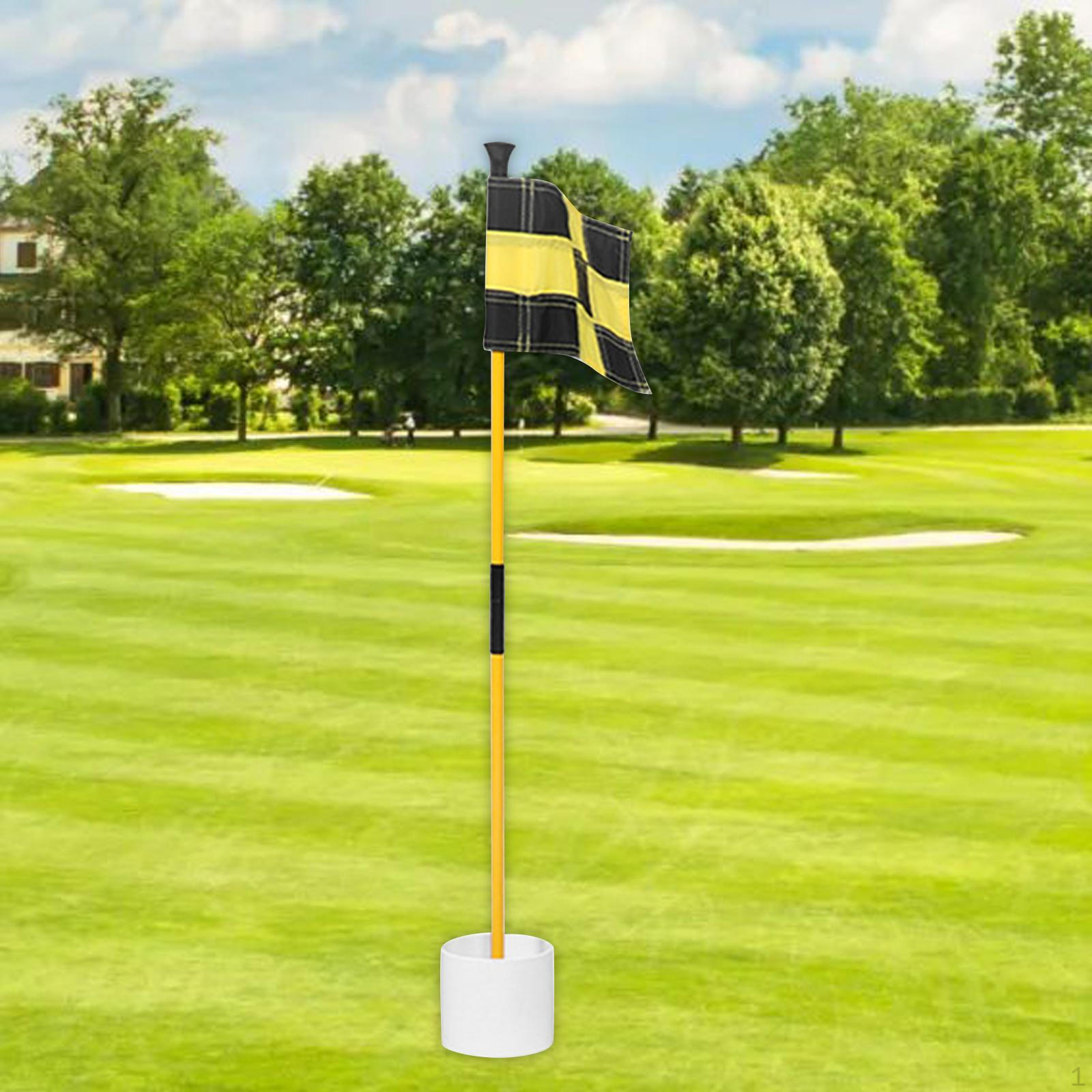 

Гольф-паттинг с зеленым флагом и чашкой с отверстием, подарочные флагштоки для домашнего вождения Yellow Black
