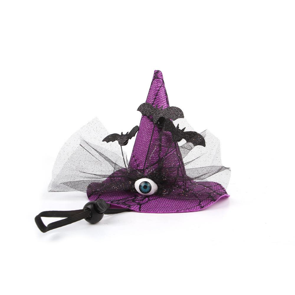 Halloween Pet Witch Hat Decoration Cat Halloween Ball Dress Up Witch Hat Pet Photo Lace Pointed Hat