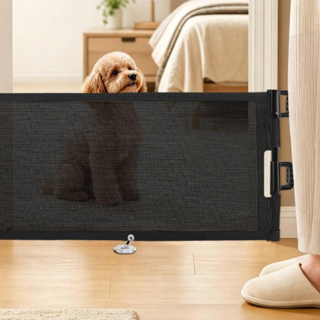 Retractable Mesh Pet Gate Slim for Stairs, Kitchens