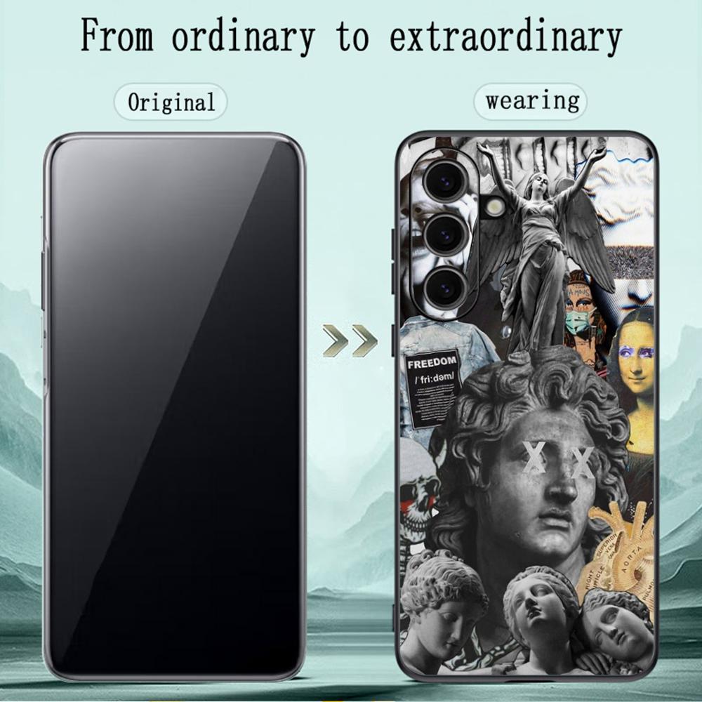 Roman statues cool hip-hop poster design Phone Case For Samsung Galaxy S26 S25 S24 S23 S22 S21 Plus Ultra Note20 Soft Black