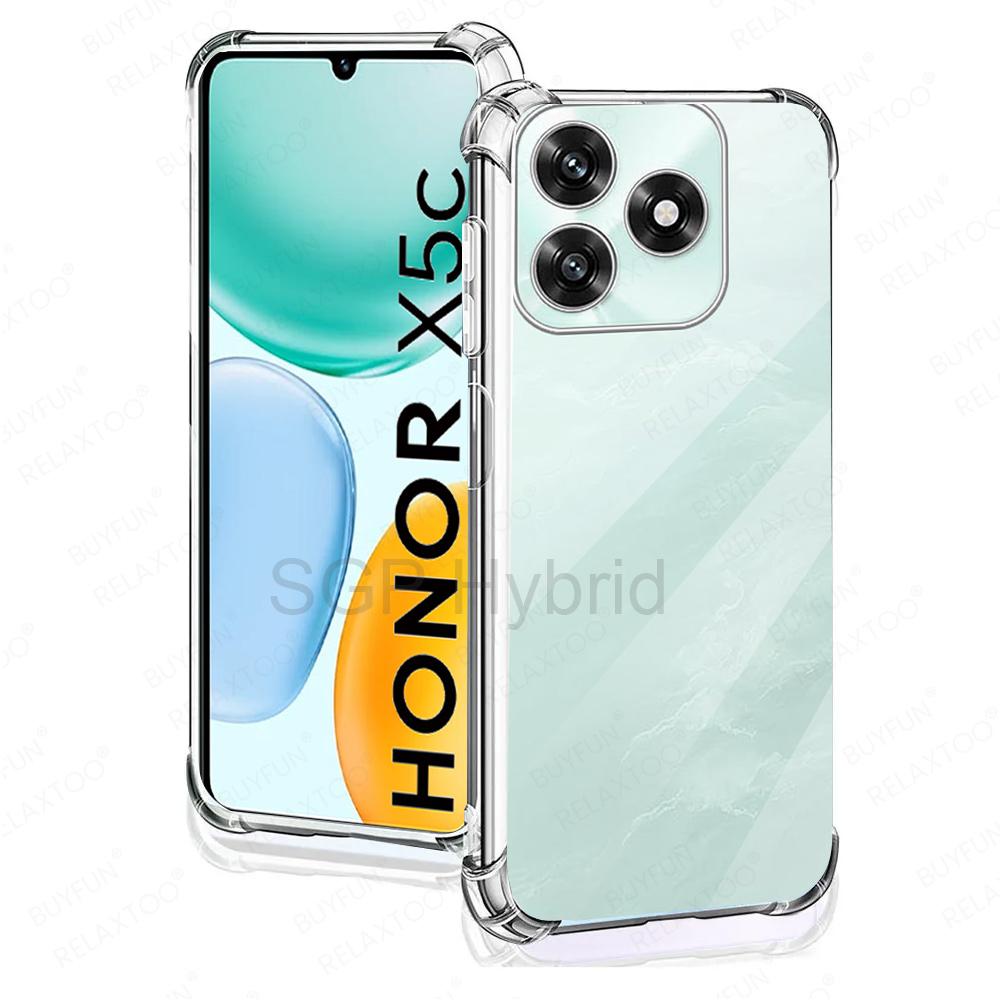 

Для Honor X5c X5cPlus Чохол Прозора Силіконова Задня Кришка HonorX5c Plus HonorX5cPlus 4G Global Ударостійкий Funda М яка Оболонка TPU Coque For Honor X5c 4G