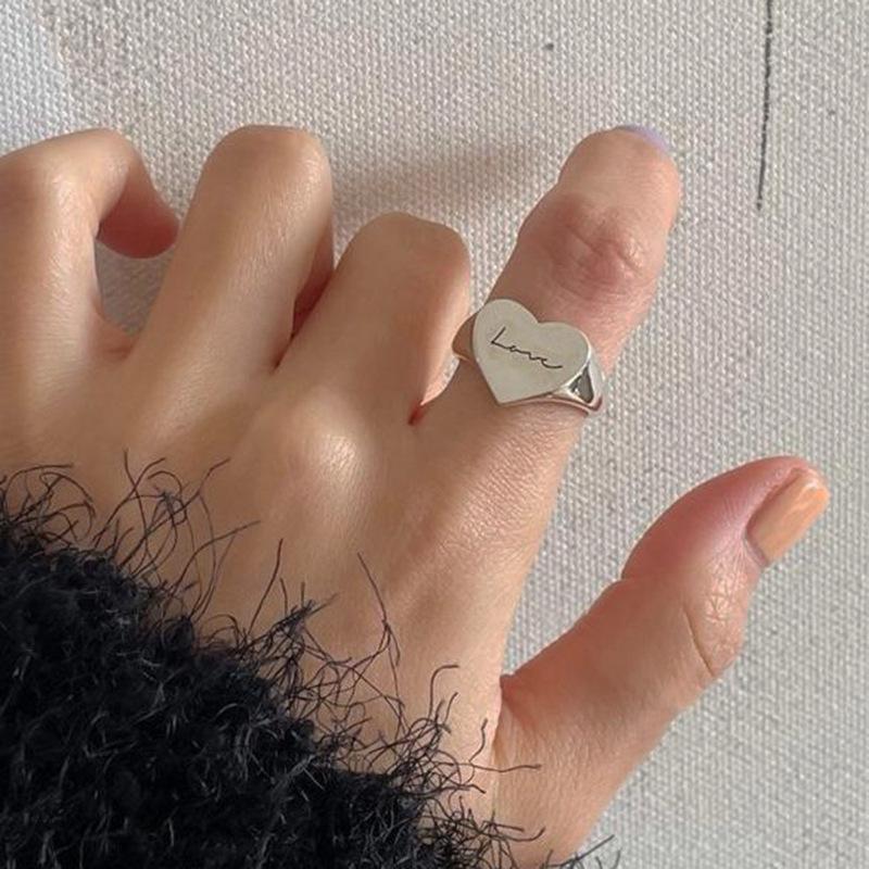 Sweet Cool Layered Heart Ring: Women s Trendy Simple Style Twist Open Index Finger Ring Open Adjustable