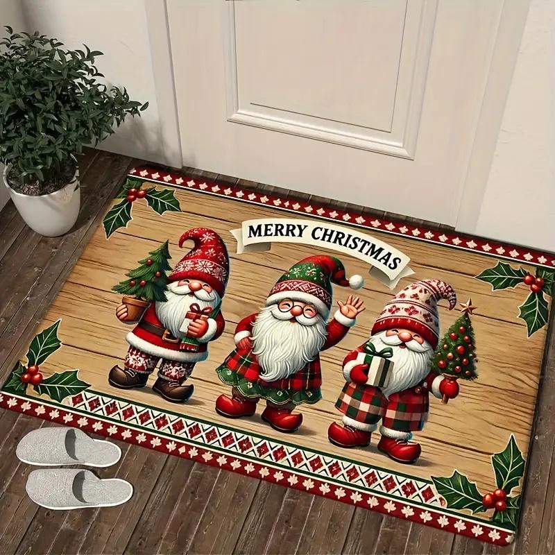 Christmas Gnomes Doormat: Festive and DelightfulHome Decor Bedroom Living Room Entryway Floor Mat Kitchen Bathroom Carpet