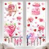 Valentine's Day Heart-Shaped Flower Angel Bedroom Living Room Balcony Festive Decorations Glass Static Cling Stickers
