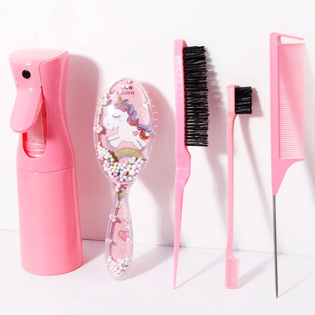5-piece/set comb brush cartoon oval airbag comb hair styling tool comb set,Special for real hair wigs
