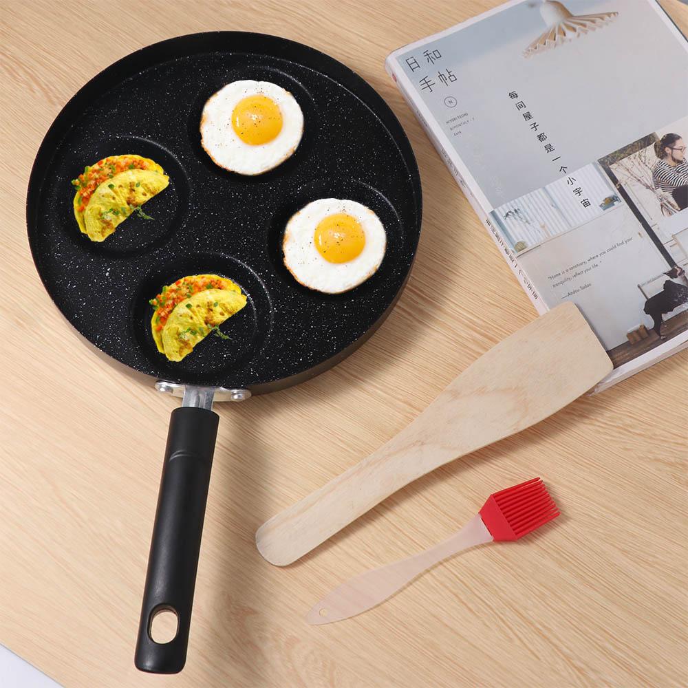 4 Hole Egg Ham Pans Divided Egg Cooker Durable Breakfast Egg Pan Burger Shop