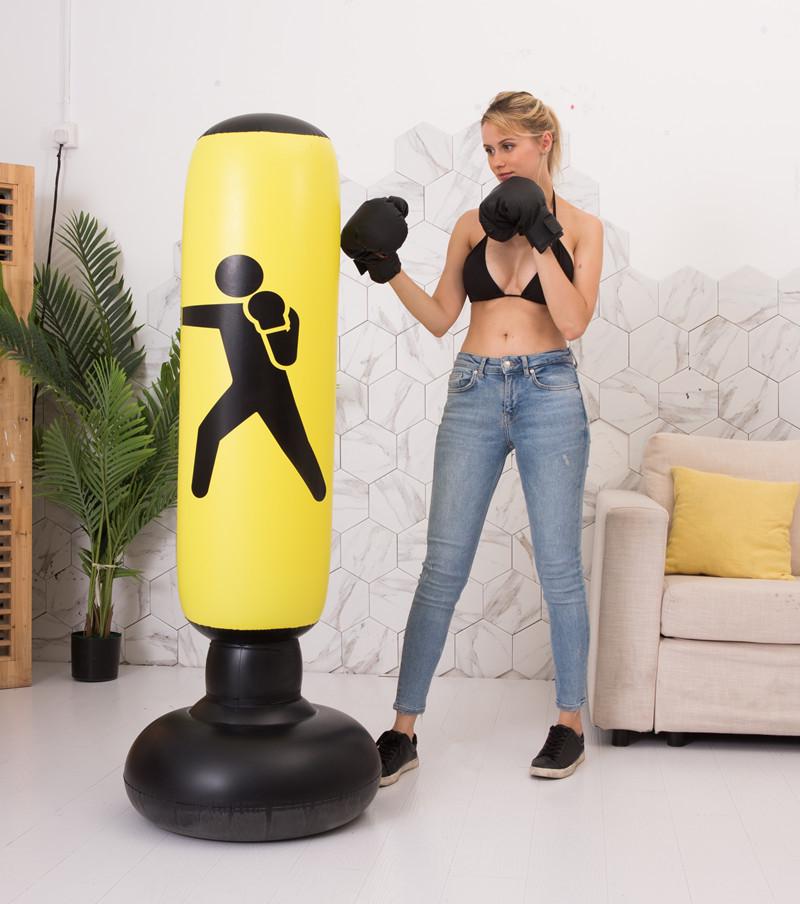 Inflatable Fitness Boxing Pillar Stress Relief Toy, PVC Thick 1.6m Tumbler for Adults