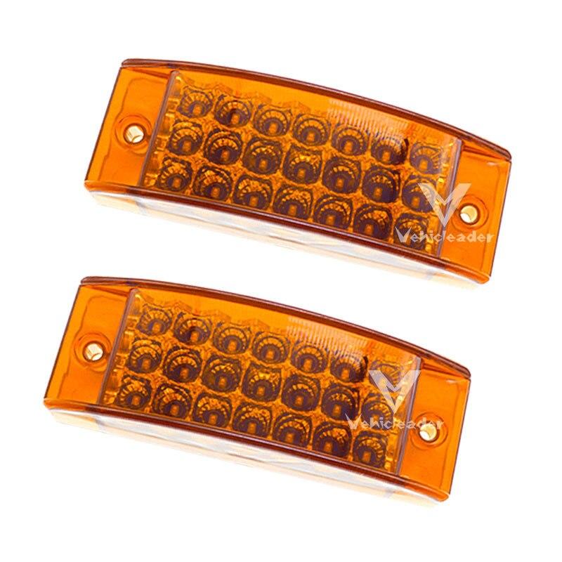 2PCS Car Truck 21 LED Side Marker Clearance Light Rear Lamps Waterproof Tailight Truck Trailer LED Clearance Lights Amber Red