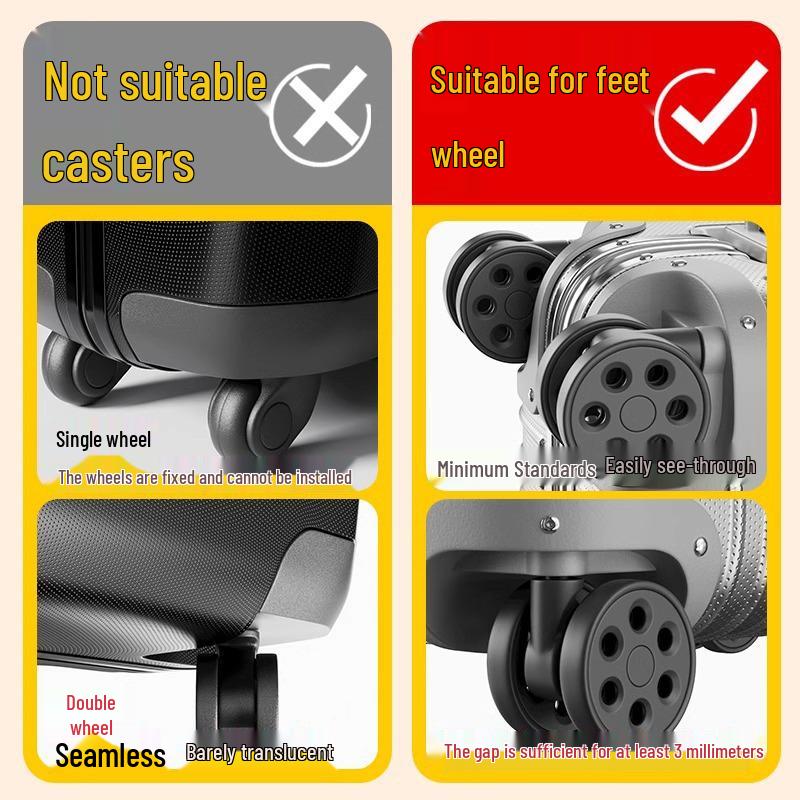 Universal Silent Silicone Luggage Wheel Cover - Protective Suitcase Accessory