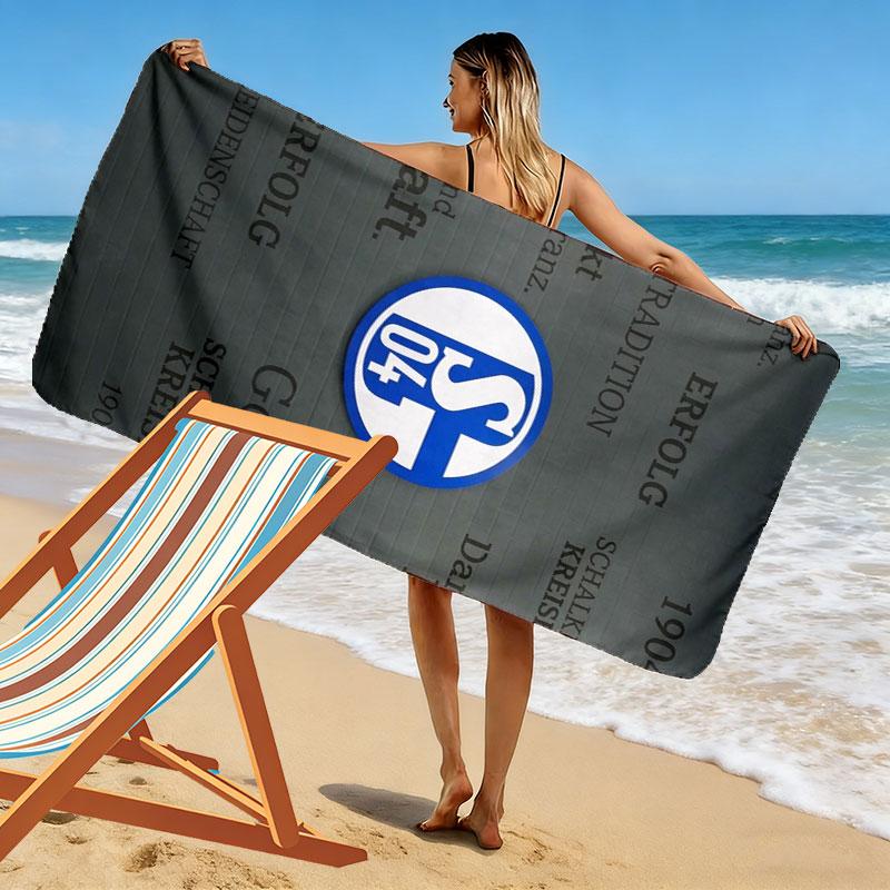 Asciugamano da Spiaggia Stampato FC Schalke 04, Asciugamano Grande Morbido ad Asciugatura Rapida per Spiaggia Campeggio Nuoto