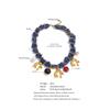 Eetit Statement Blue Denim Chain Pearl Acrylic Flower Drop Charm Necklace Stainless Steel Vintage Autumn&Winter Collar Jewelry