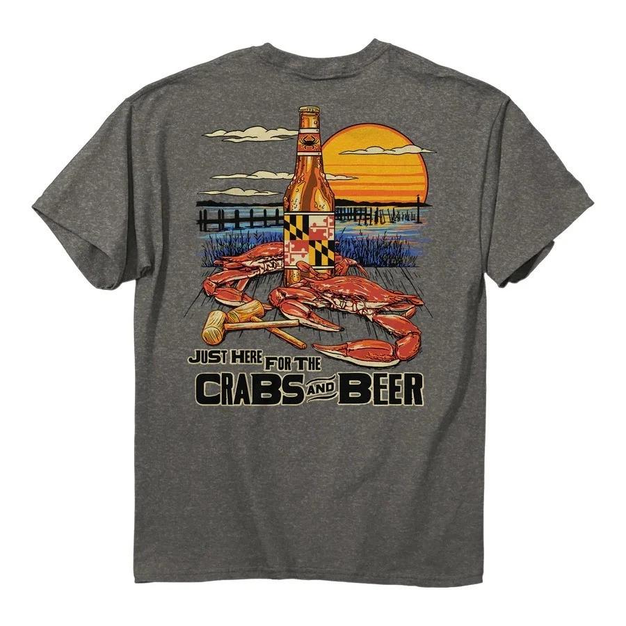 New MARYLAND my Maryland Just here for the Crabs and Beer T Shirt S