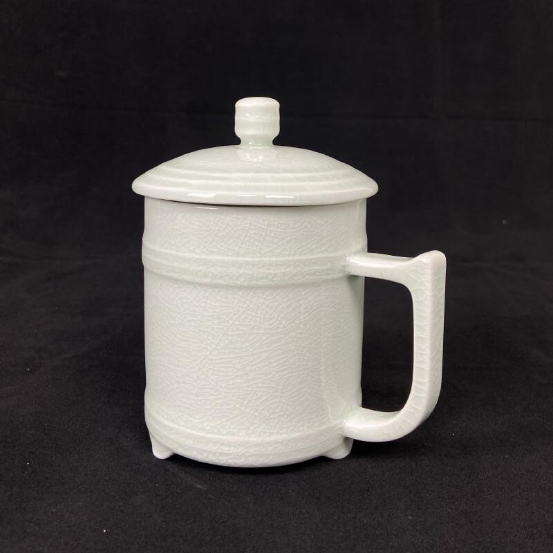 

Handmade Ru Kiln Sky Blue Tea Cup with Ceramic Infuser