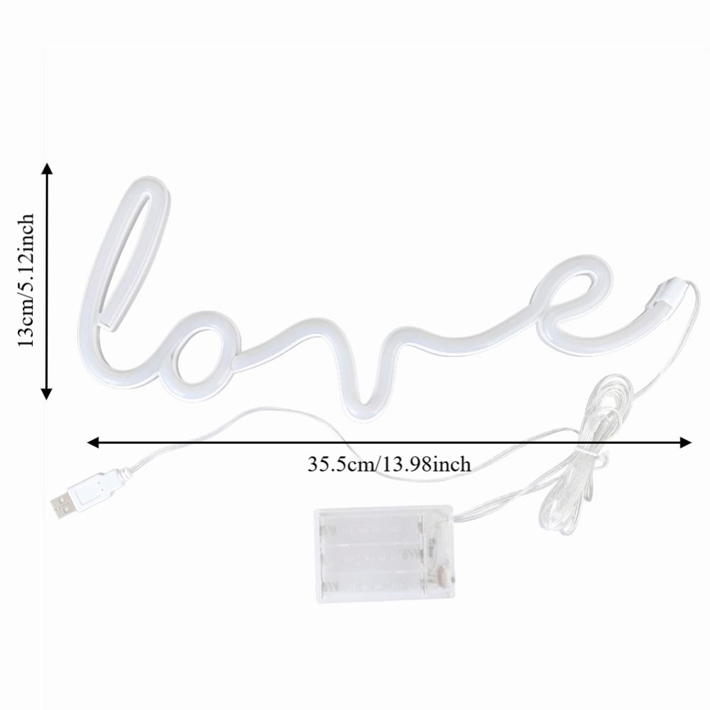 Love LED Light English Letter Shape LED Neon Sign Stylish Decorative Light  Dorm Decor