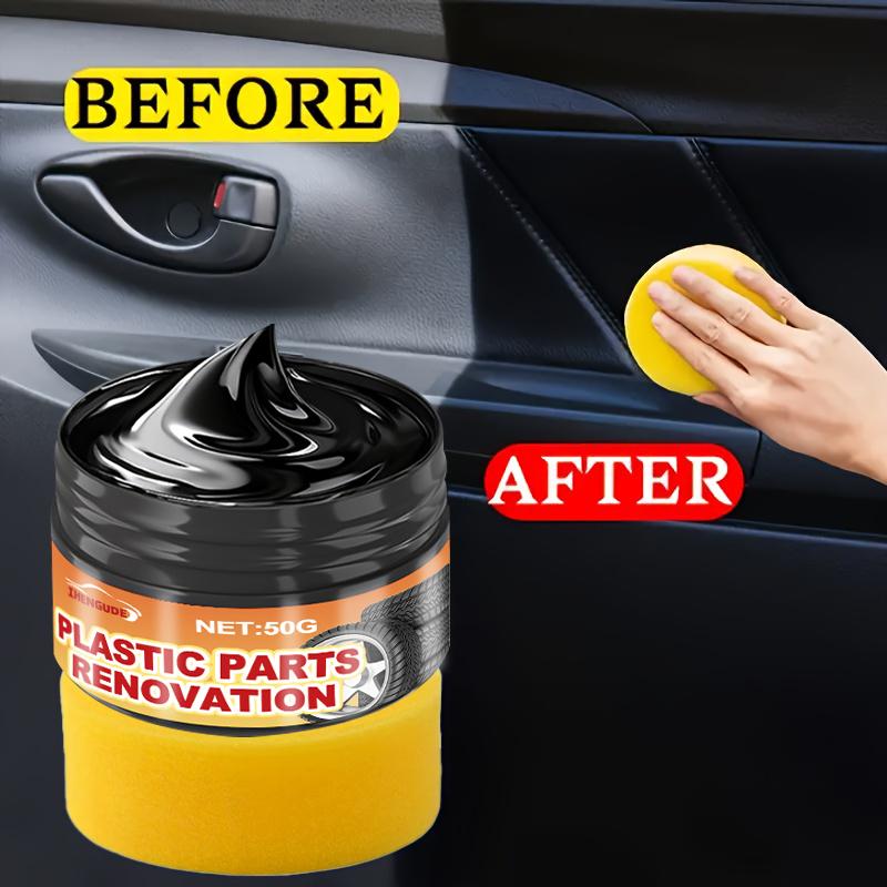 Car Plastic Repair Wax for Scratch Repair On Bumpers and Interiors, Enhances Plastics and Prevents Aging