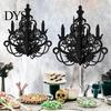 Lightweight Hanging Decorations 3D Candlestick Chandelier Ceiling Ornament, Gothic Halloween Glitter Matte Black Holiday Decor Decoration for