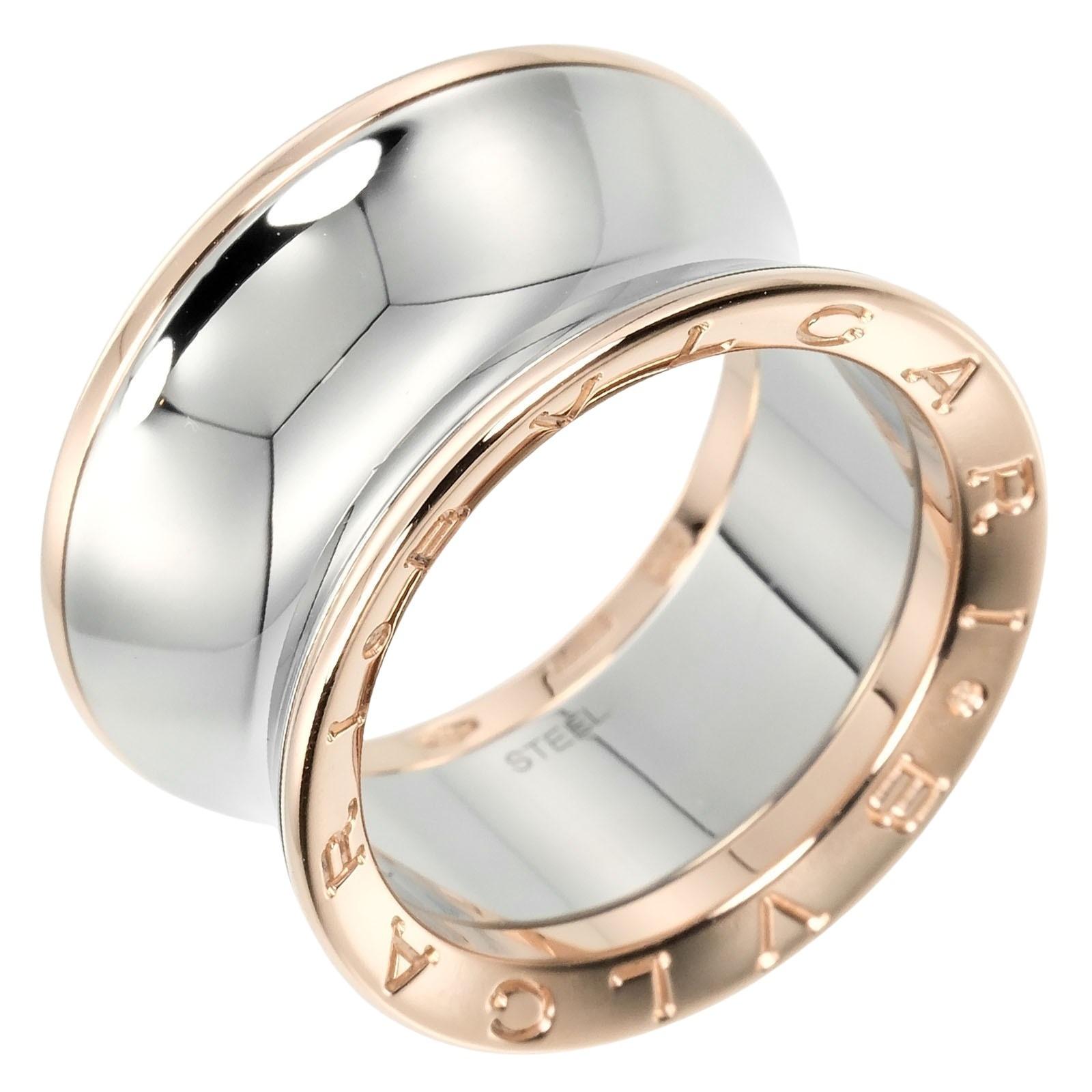

BVLGARI B.zero1 Anish Kapoor Ring Stainless Steel/K18 Pink Gold #7.4(US Size) 10.5g Women Used