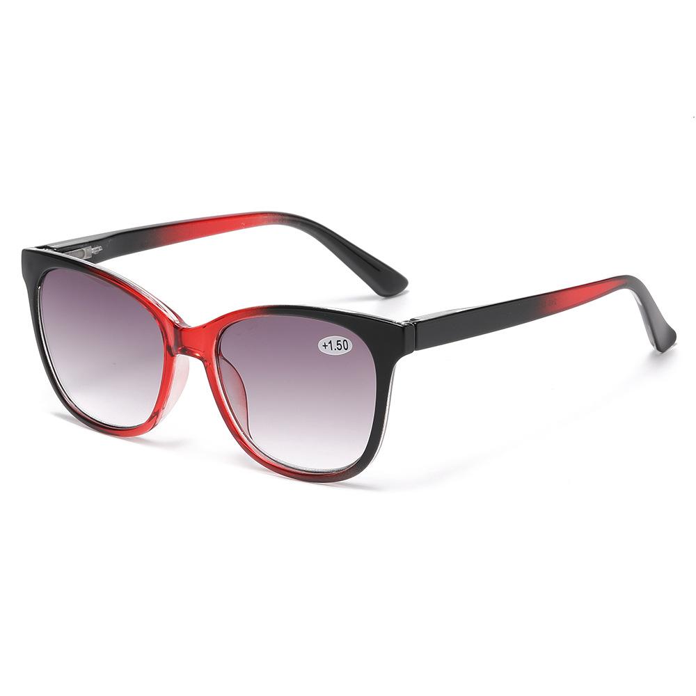 Fashion New Gradient Color Frame Reading Glasses Cat Eye Large Frame Sunglasses Hd Anti-Blue Light Presbyopia Glasses To +4.0