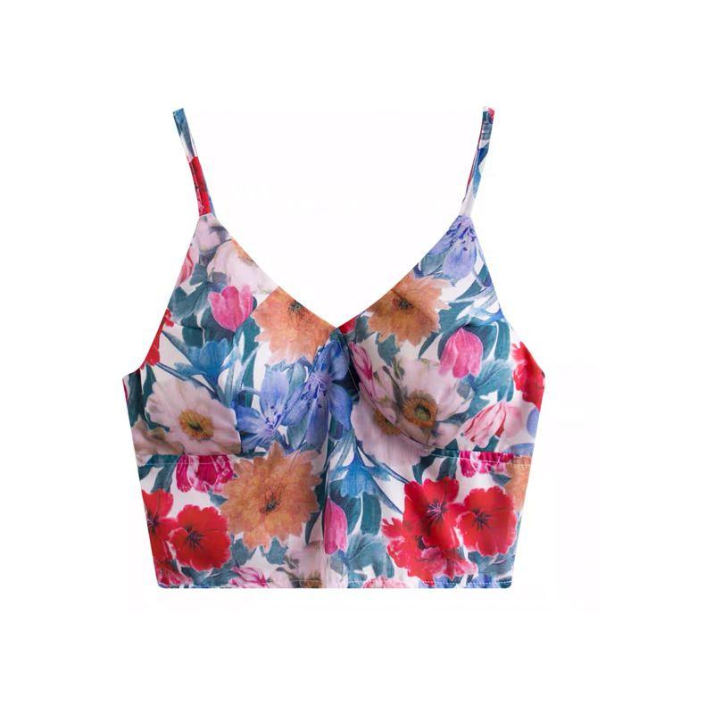 With Chest Pad Export New Yoga Vest Female Elastic Quick-Drying Printing Sports Indoor Fitness Dance Training Sling Tops