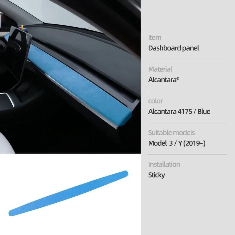 Betterhumz For Tesla Model 3 Y     Car Dashboard Trim Sticker Door Panel Made of Alcantara Tuning Accessories