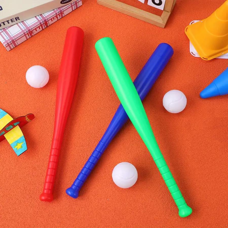 45cm Plastic Anti-slip Baseball Bat with 5.5cm Baseball Outdoor Interactive Ball Games Creative Baseball Training Party Gifts
