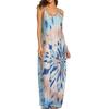 Women Summer Casual Floral Printed Bohemian Floral Long Dress With Pockets