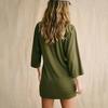 Women's Fashion Casual Hems Split Dress Solided Color Round Neck Sleeve Dress