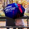 1pc Johnny Hallyday pattern Umbrella Portable Folding Umbrella Iron Frame Hole Bone Structure Outdoor Home Umbrella