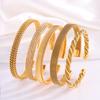 Irregular Opening Braided Fried Dough Twists Gold Bracelet  Titanium Steel Bracelet Stainless Steel Jewelry Colorfast Bracelet