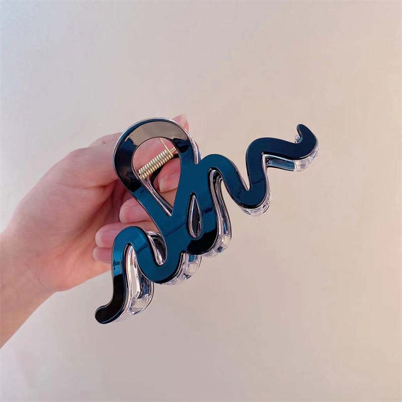 Pinces à cheveux ondulées en acétate de couleur gelée tendance pour femmes coréennes colorées grandes géométriques accessoires pour cheveux