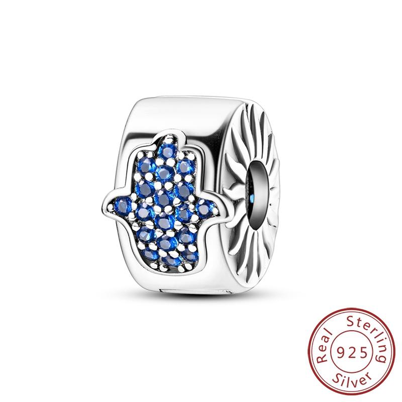 Silve Decorative Charms Bead Elements Rotating Eye Praying Hands Jesus Cross Charm Decorations For Authentic Bracelet Style Pendant Piece Woman