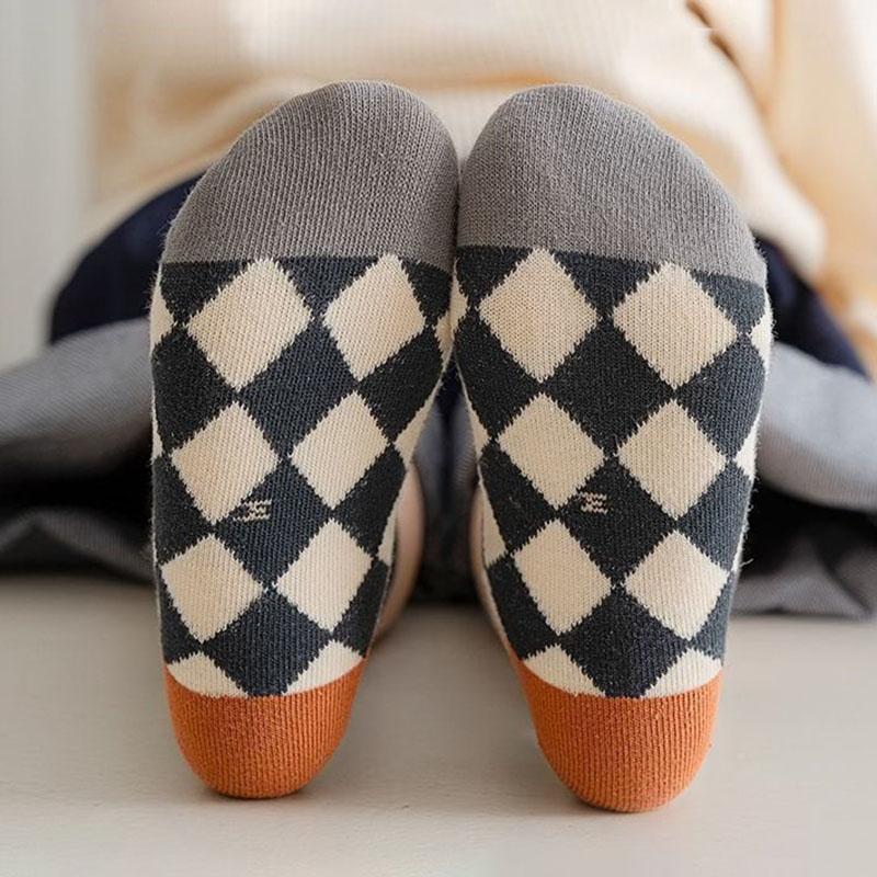 5Perechi/Lot Șosete Drăguțe cu Carouri cu Ursulet pentru Bebeluși Primăvară Toamnă Bumbac Moale Copii Șosete Tub Mediu Pentru Băieți Fete Șosete Sport Casual