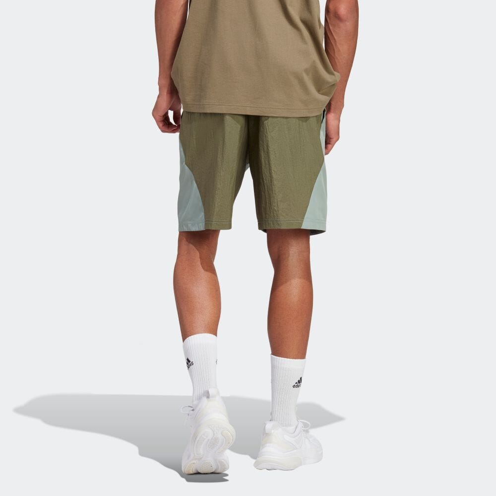 Adidas Solid Color Drawstring Straight Fit Shorts Men Shorts Olive-Green IP3731